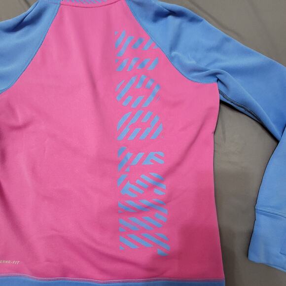 Nike Therma-Fit Colorblock Full Zip Hoodie Pink Blue Warm Fleece Active Small - Picture 3 of 12